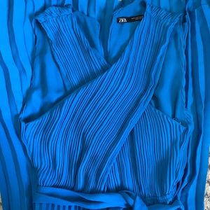 Zara blue pleated gown size S
